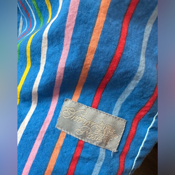 Eleanor Rose Girls Kirby Dress Rainbow Stripes Ruffle Sleeve (Size 6-7) - Picture 4 of 5